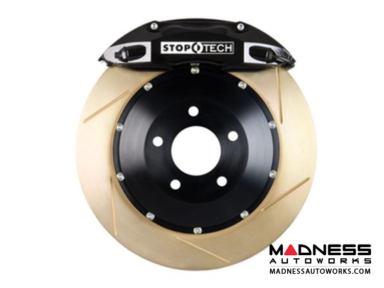 MINI Cooper/ Cooper S Front Big Brake Kit by Stop Tech - ST40 Black Calipers/ Slotted Rotors - Zinc Plated (R50/ 52/ 53)